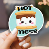 Funny Kawaii Smores Hot Mess Sticker