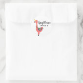 Funny Kawaii Unicorn Flamingo Llama Mythical AF Ronde Sticker (Tas)