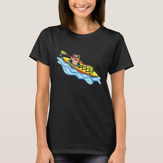 Funny Kayak Pitbull T-shirt Kayak Chien Buddy (Devant)