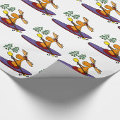 Funny Kayaking Moose Cadeaupapier (Hoek)