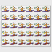 Funny Kayaking Moose Cadeaupapier (Vlak)