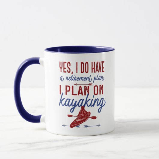 Funny Kayaking Retirement Plan Red en Blue Mok (Links)