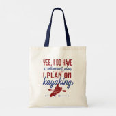 Funny Kayaking Retirement Plan Red en Blue Tote Bag (Achterkant)