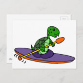Funny Kayaking Zee Turtle Briefkaart (Voorkant / Achterkant)