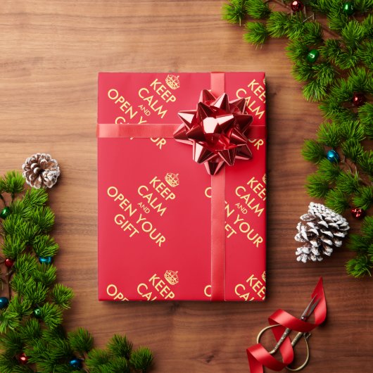 Funny Keep Calm aangepast kerstfeest Cadeaupapier (Feestdagen Geschenken)