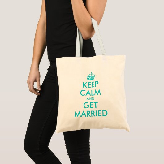 Funny Keep Calm bruiloft canvas tas voor bruidsmei (Voorkant (product))