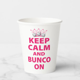 Funny Keep Calm Dice Bunco Paper Cups Papieren Bekers