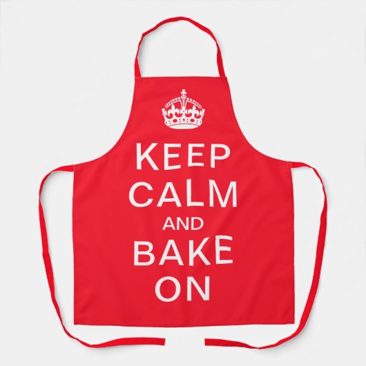 Funny Keep Calm en bake on Red Custom Schort (Voorkant)