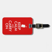 Funny Keep Calm en Carry on Bagagelabel Suitcase (Voorkant horizontaal)