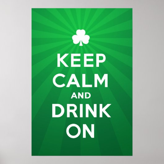 Funny Keep Calm en Drink op St. Patrick poster (Voorkant)