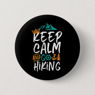 Funny Keep Calm en Go Hiker Vintage Camper Ronde Button 5,7 Cm