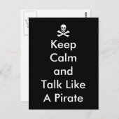 Funny Keep Calm en praat als een piraat Briefkaart (Voorkant / Achterkant)