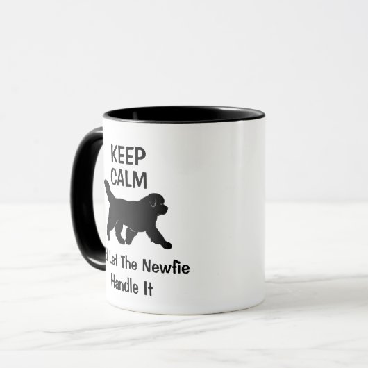 Funny Keep Calm Newfoundland Dog Mok (Voorkant links)