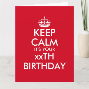 Funny Keep Calm oversize Birthday wenskaart Kaart