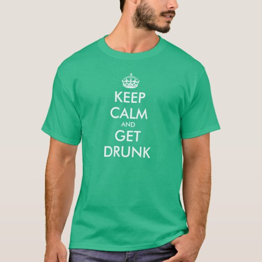 Funny Keep Calm t-shirt | Kalm houden en Drink hou (Voorkant)