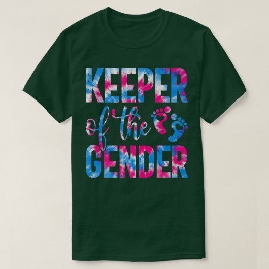 Funny Keeper van de Gender Tie Dye Gender onthulli T-shirt (Design voorkant)