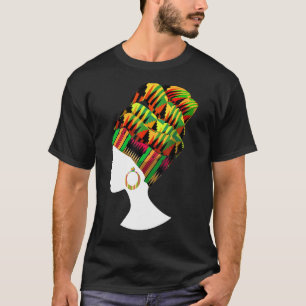 Funny Kente Cloth Head Wrap Gift for African Ameri T-shirt