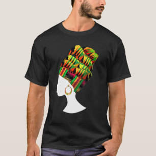 Funny Kente Cloth Head Wrap Gift for African Ameri T-shirt