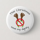 Funny KerstAntler Protest Ronde Button 5,7 Cm (Voorkant)