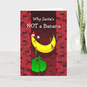 Funny Kerstbanana Santa Feestdagen Kaart