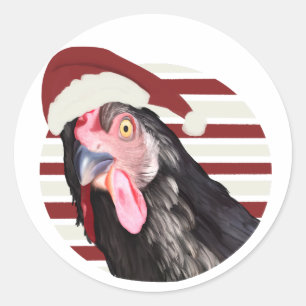 Funny KerstChicken Ronde Sticker