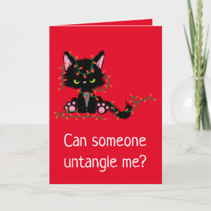 Funny Kerstcranky Cat Kaart