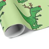 Funny Kerstdinosaur als rendierster Cadeaupapier (Rol Hoek)