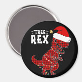 Funny Kerstdinosaur Tree Rex Magnet Magneet (Voorkant / Achterkant)