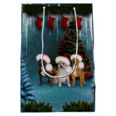 Funny kerstdogs medium cadeauzakje (Achterkant)