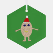 Funny Kersteieren Glas Ornament (Achterkant)