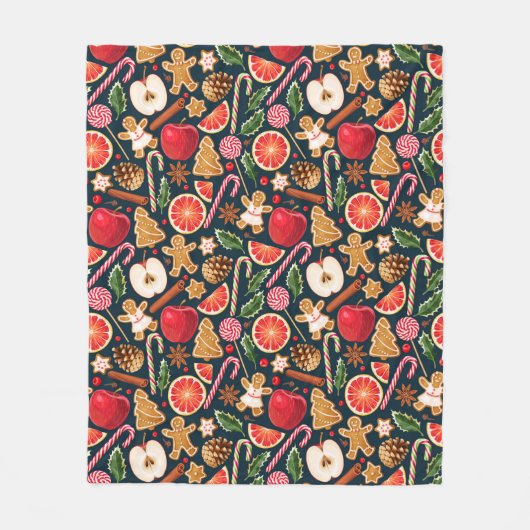 Funny Kerstfeest Fleece Blanket Deken (Voorkant)