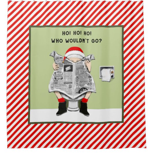 Funny Kerstfeestdag Douchegordijn (Voorkant)