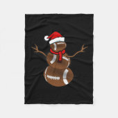 Funny KerstFootball Ball Santa Snowman Fleece Deken (Voorkant)