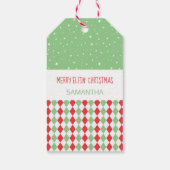 Funny KerstGirl Elf Cadeaulabel (Achterkant)