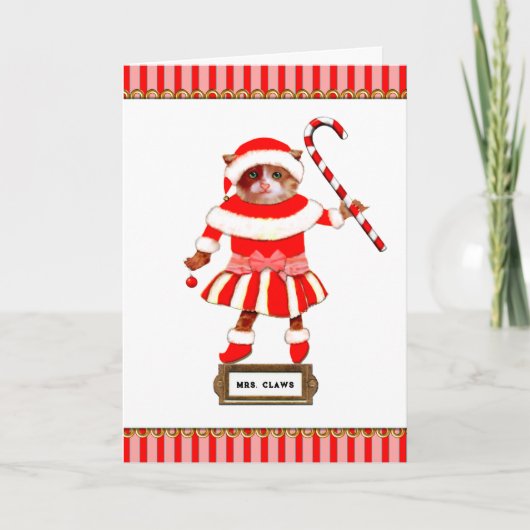 Funny Kerstkat Feestdagen Kaart (Voorkant)