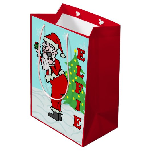 Funny kerstkerstkerstkerstkerstkerstkerstkerstkers medium cadeauzakje (Achterkant Gekanteld)