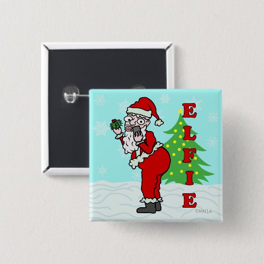 Funny kerstkerstkerstkerstkerstkerstkerstkerstkers vierkante button 5,1 cm (Voorkant /achterkant)