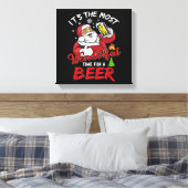Funny Kerstkerstkerstkerstman Drink Beer Wonderfu Canvas Afdruk (Insitu (Slaapkamer))