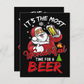 Funny Kerstkerstkerstkerstman Drink Beer Wonderfu Informatiekaartje (Voorkant / Achterkant)