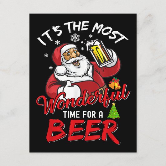 Funny Kerstkerstkerstkerstman Drink Beer Wonderfu Informatiekaartje (Voorkant)