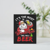 Funny Kerstkerstkerstkerstman Drink Beer Wonderfu Informatiekaartje (Staand voorkant)