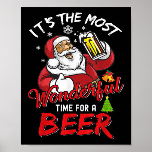 Funny Kerstkerstkerstkerstman Drink Beer Wonderfu Poster
