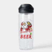 Funny Kerstkerstkerstkerstman Drink Beer Wonderfu Waterfles (Achterkant)