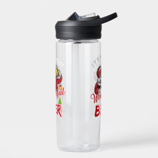 Funny Kerstkerstkerstkerstman Drink Beer Wonderfu Waterfles (Links)