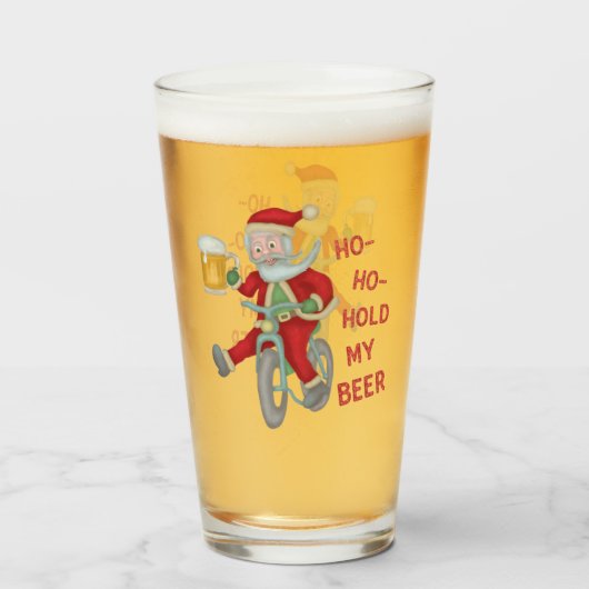 Funny Kerstkerstkerstkerstman Ho Ho Beer Humor Glas (Voorkant gevuld)