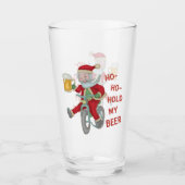 Funny Kerstkerstkerstkerstman Ho Ho Beer Humor Glas (Voorkant)