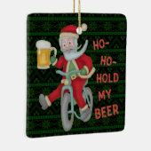 Funny kerstkerstkerstkerstman houdt mijn Humor vas Keramisch Ornament (Rechts)