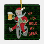 Funny kerstkerstkerstkerstman houdt mijn Humor vas Keramisch Ornament (Voorkant)