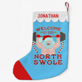 Funny Kerstkerstkerstkerstman met getitreerde muis Kleine Kerstsok (Achterkant)