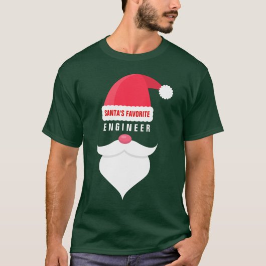 Funny kerstkerstman favoriete technicus op maat t-shirt (Voorkant)